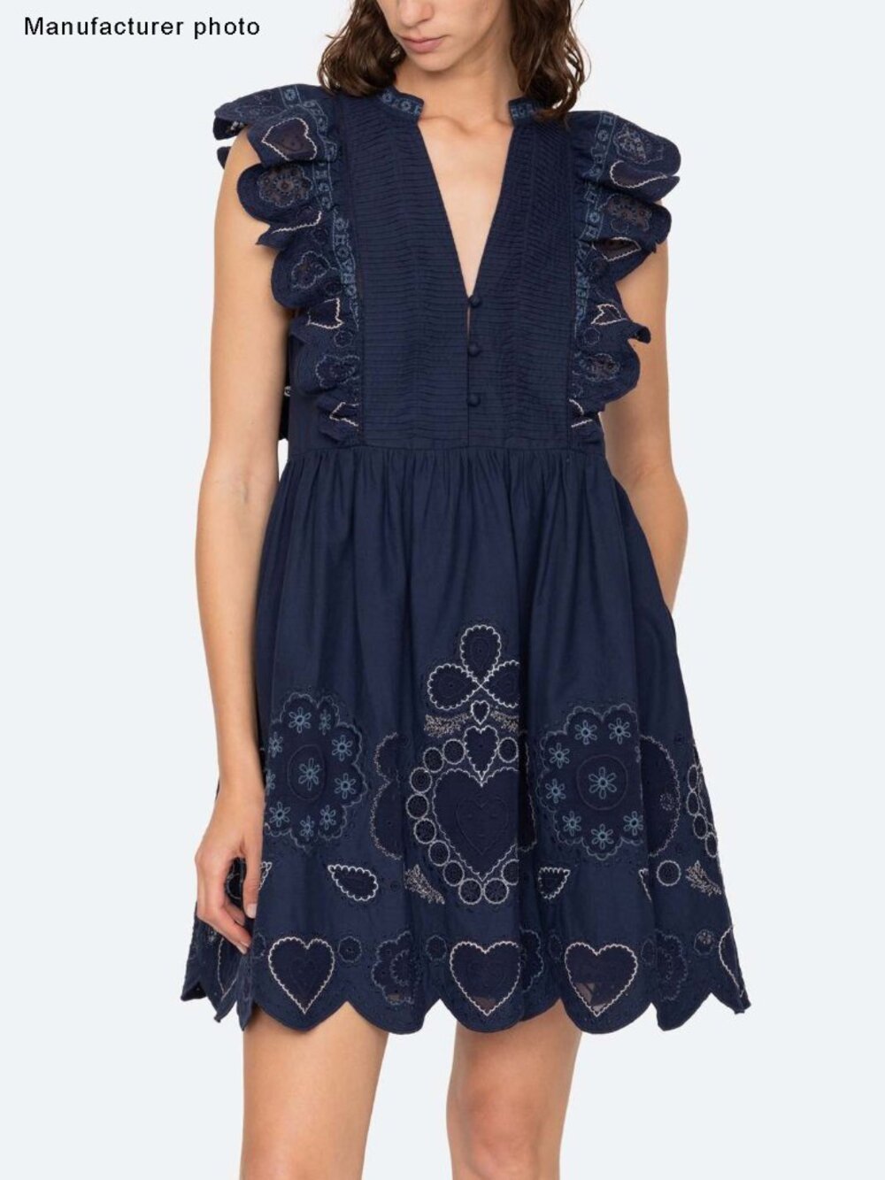 Sea NY Jeanetta Eyelet Short Sleeve Dress Small - Picture 10 of 10